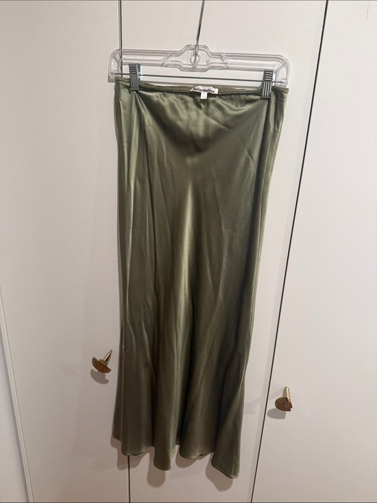 Reformation Dresses & Skirts - Reformation Olive Green Satin Maxi Skirt